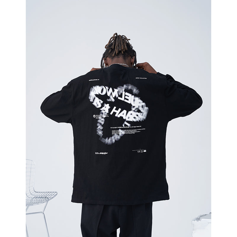 Ring Logo Print Long Sleeved Tee