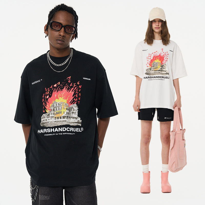 House On Flame Printed Tee