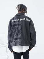 Paisley Stitched Denim Jacket