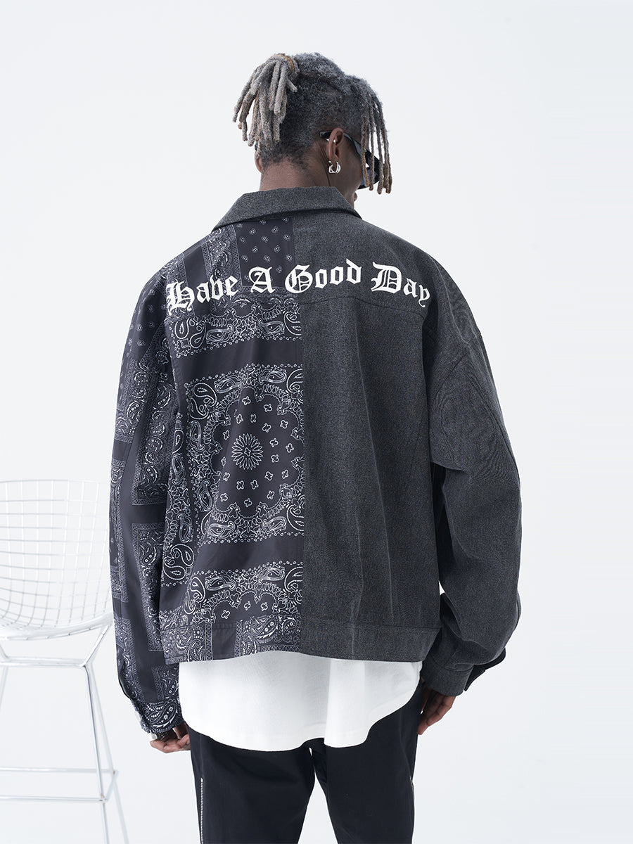 Paisley Stitched Denim Jacket