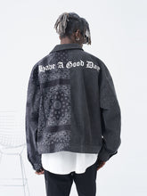 Load image into Gallery viewer, Paisley Stitched Denim Jacket
