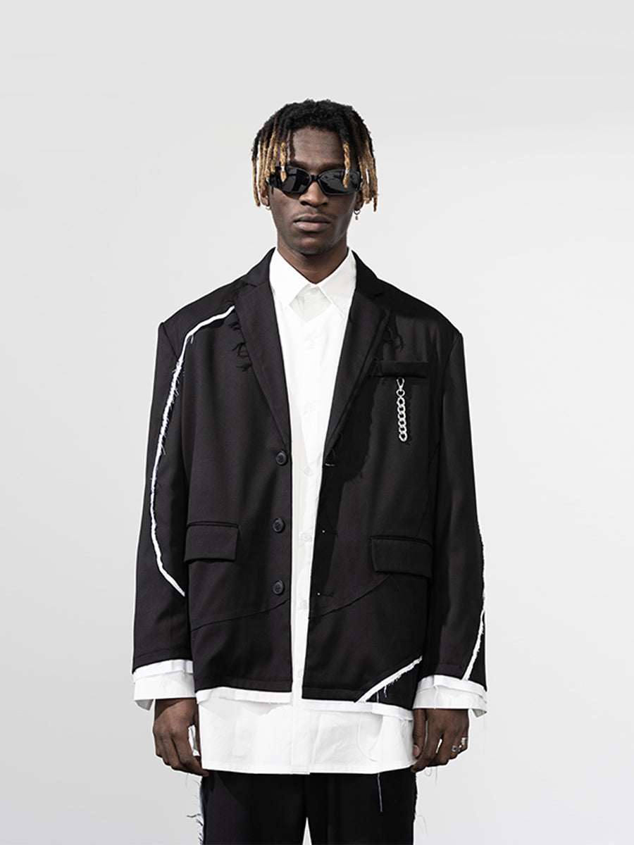 Ripped Loose Suit Jacket