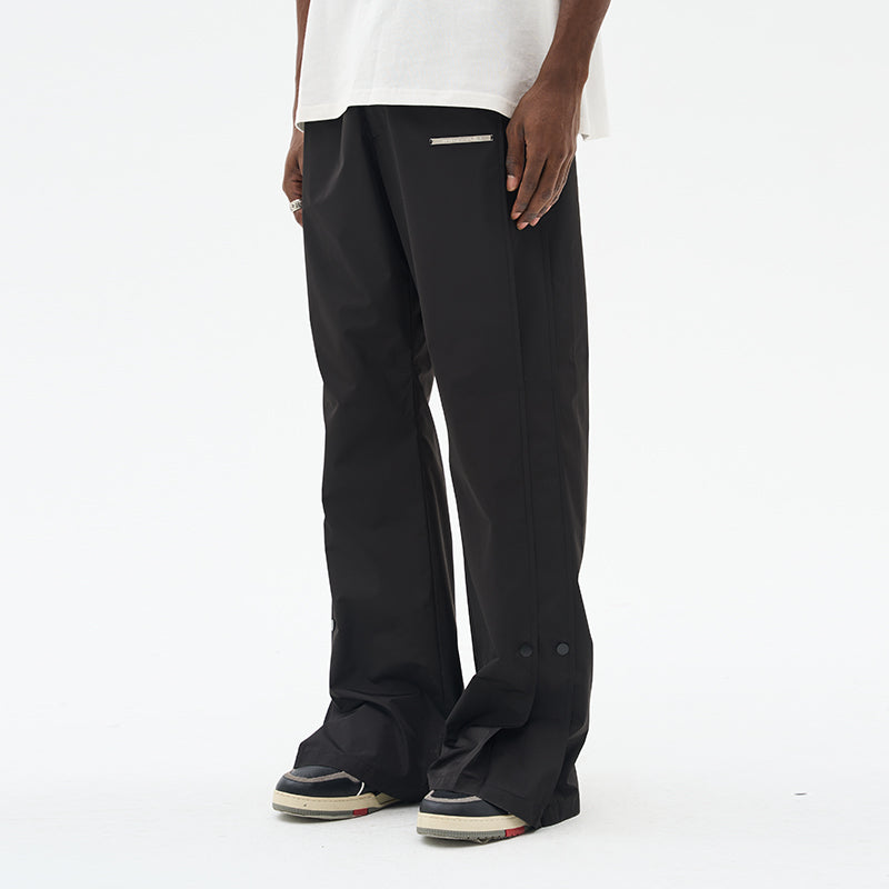 Wide Leg Buttons Flared Trousers