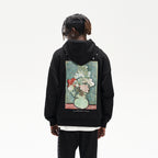 Abstract Floral Print Hoodie