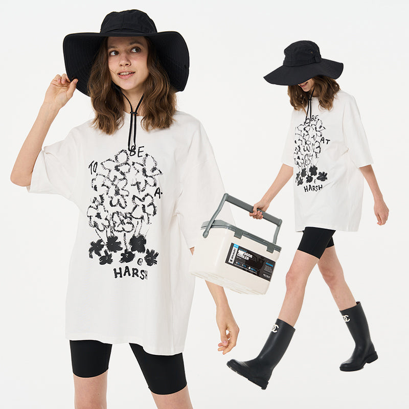 Spray Painted Flowers Printed Tee