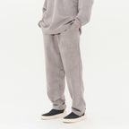 Embossed Logo Zipper Flared Trousers