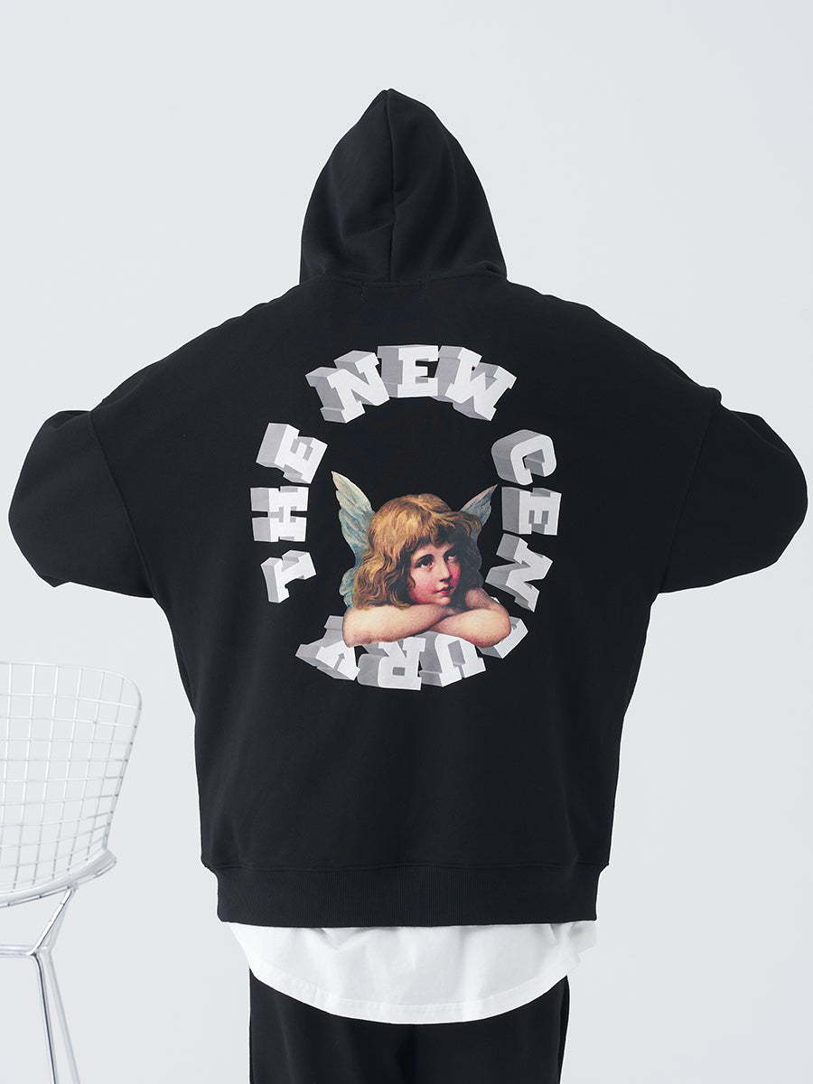 Retro Angel Print Hoodie – Harsh and Cruel