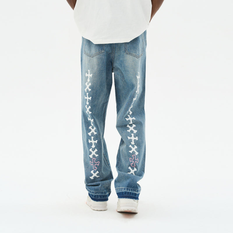 Crosses Printed Denim