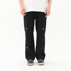 Magnetic Buttons Stitching Loose Trousers