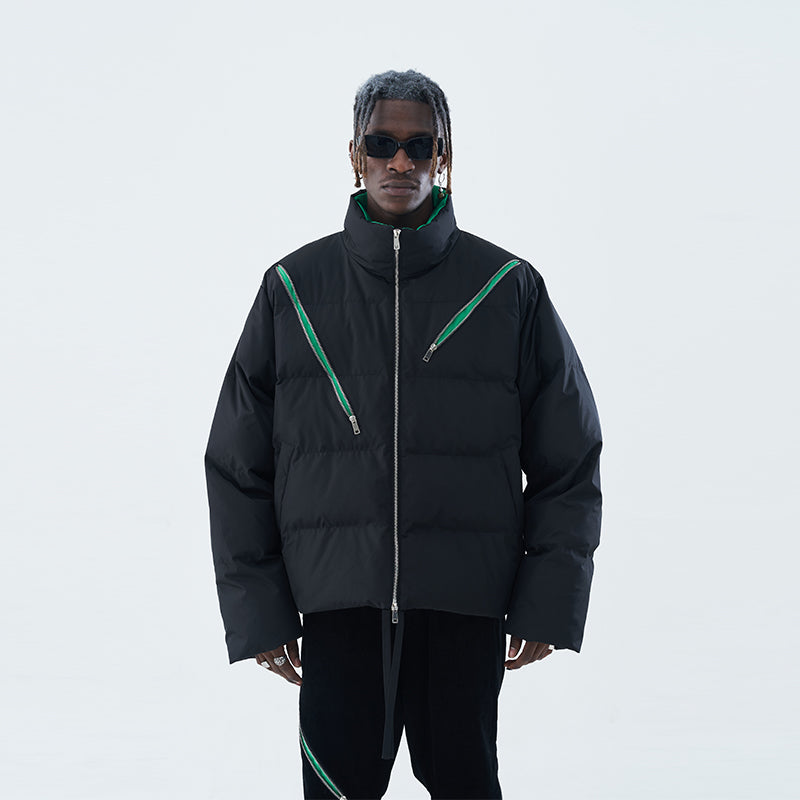 Zipper Layer Down Jacket