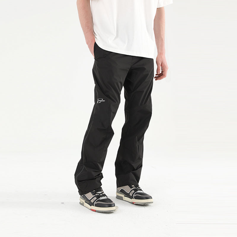 Nylon Logo Flared Trousers