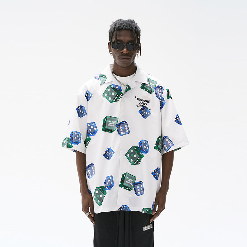 3D Dice Full Print Cuban Shirt