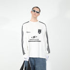 Embroidered Logo Striped Jersey L/S Tee