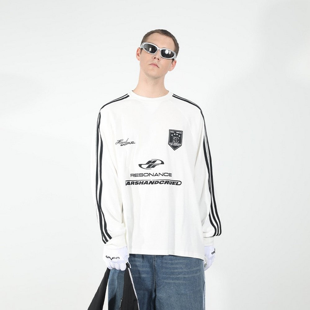 Embroidered Logo Striped Jersey L/S Tee