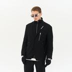 Layered Zipper Suit Jacket