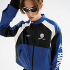 Colorblock Faux Leather Racing Jacket