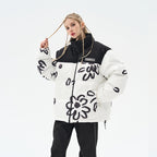 Watercolor Flowers Printed Down Jacket