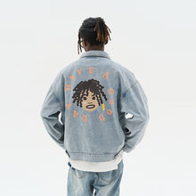 Load image into Gallery viewer, Cartoon Face Printed Denim jacket
