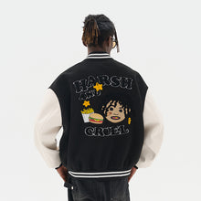 Load image into Gallery viewer, Cartoon Meal Embroidered Varsity Jacket
