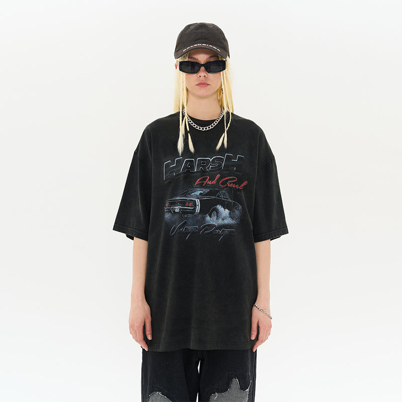 Retro Car Washed Tee