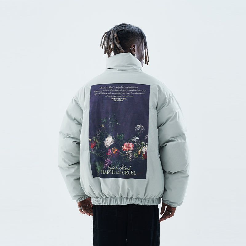 Oil Painting Flowers Down Jacket