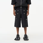 Irregular Pleated Buttons Suit Shorts