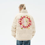 Handpainted Cartoon Flowers Logo Ring Down Jacket