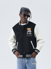 Load image into Gallery viewer, Bear Embroidered Varsity Jacket
