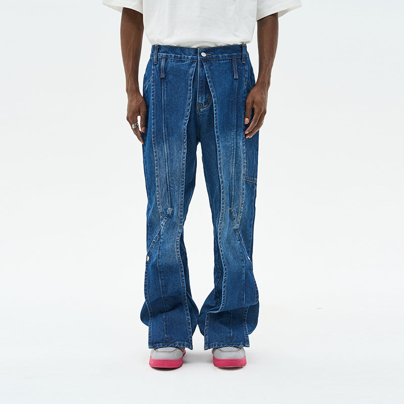 Layered Washed Denim