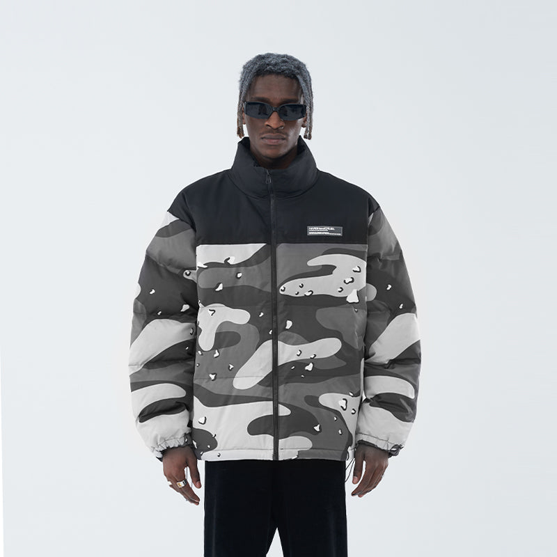 Camouflage Print Down Jacket