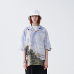 Monet Oil Painting Landscape Cuban Shirt