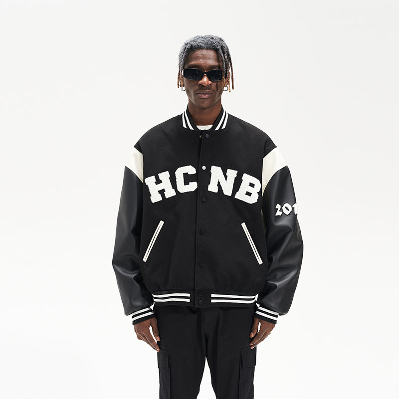 Embroidered Letters Varsity Jacket