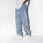 3D Circles All Over Denim