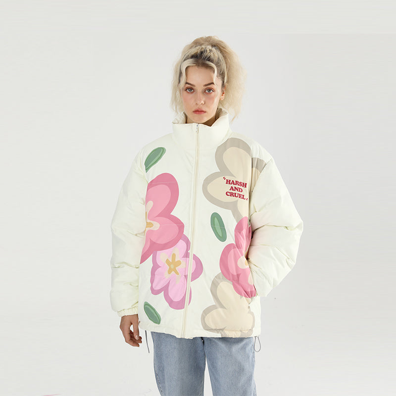 Cartoon Flowers Down Jacket