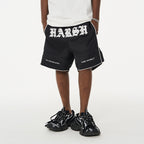 Embroidered Logo Slogan Shorts