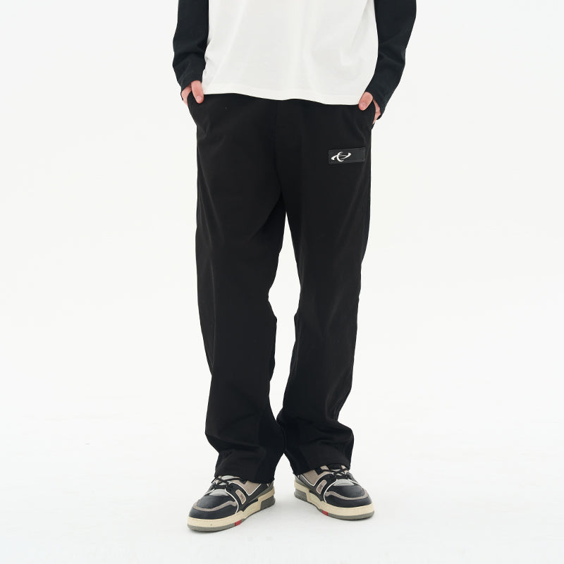 Deconstructed Stitched Logo Trousers