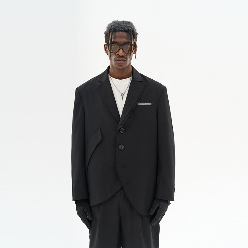 Asymmetric Pocket Deconstructed Suit jacket