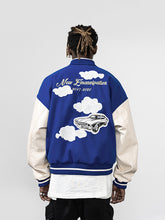 Load image into Gallery viewer, Embroidered Clouds Woolen Varsity Jacket
