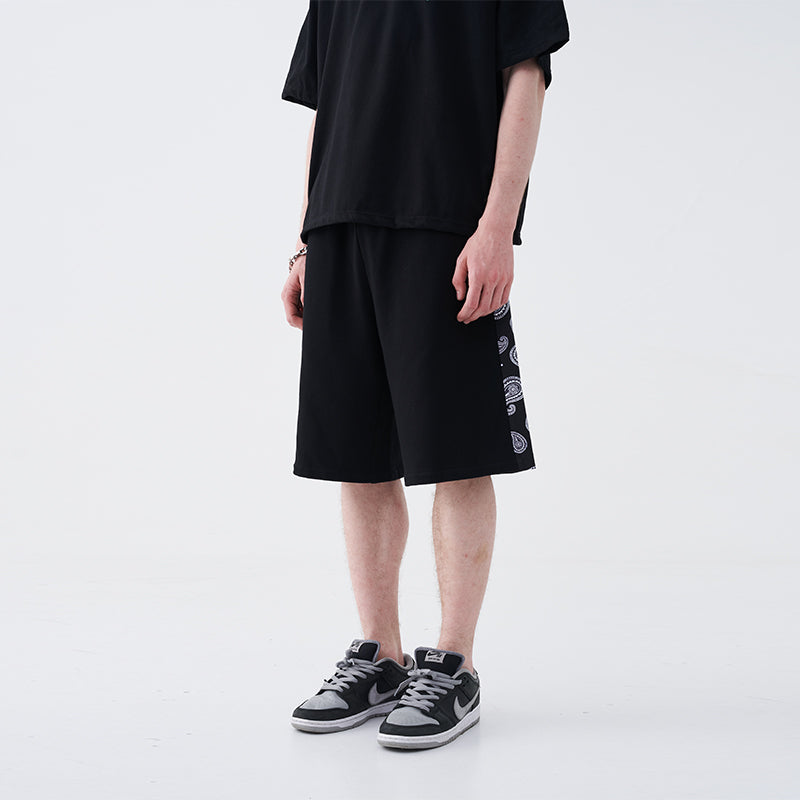 Paisley Stitched Loose Shorts
