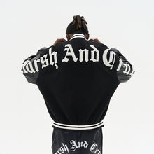 Load image into Gallery viewer, Gothic Logo Embroidered Sherpa Varsity Jacket
