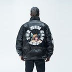 Angels Circle Leather Down Jacket