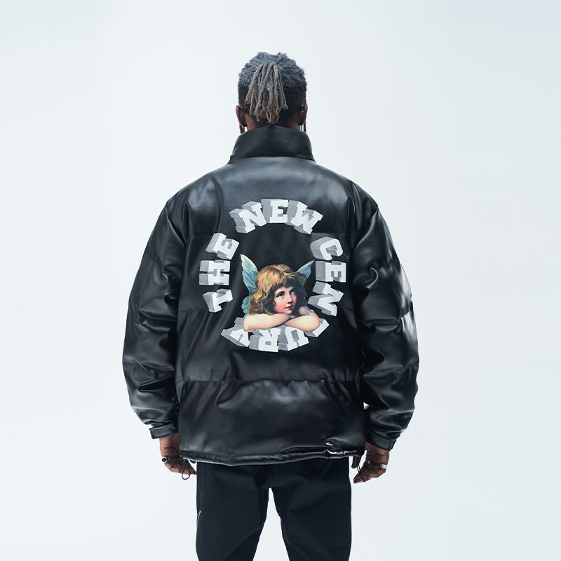 Angels Circle Leather Down Jacket