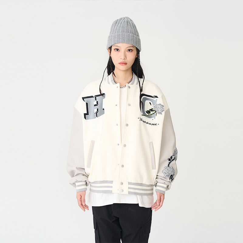 Bouquet Of White Roses Varsity Jacket