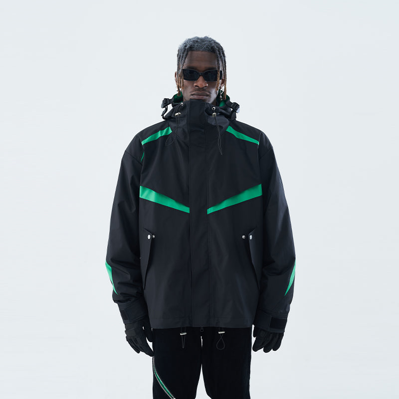 Layered Hooded Down Jacket