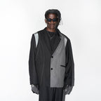 Deconstructed Asymmetric Nylon Blazer