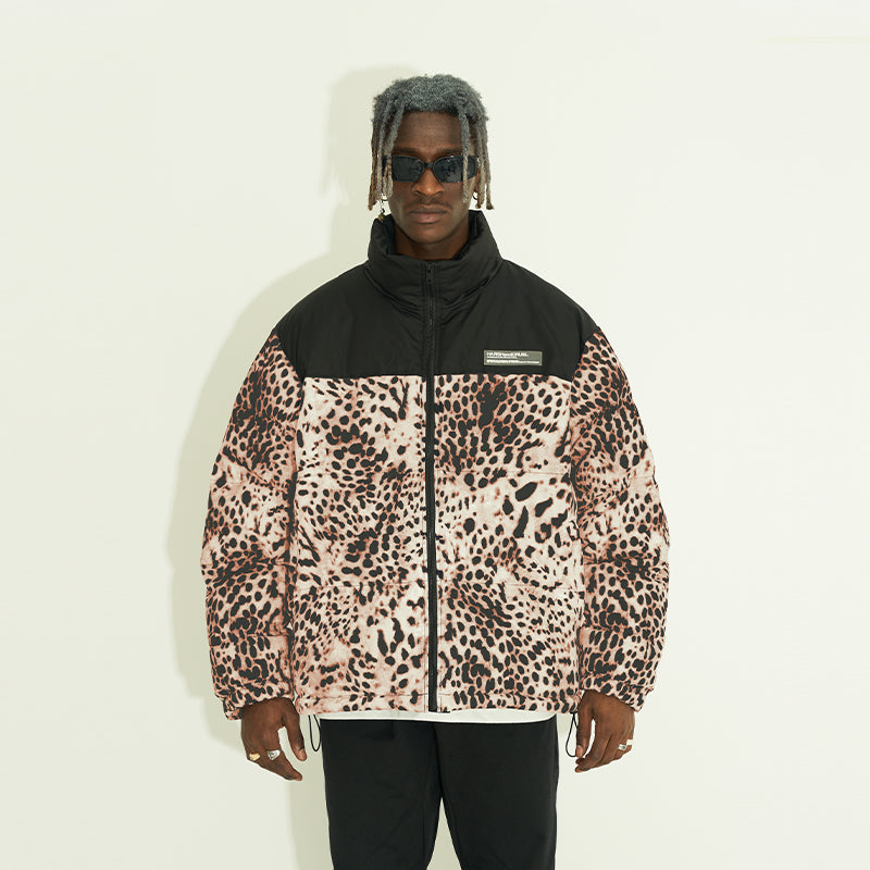 Leopard Print Down Jacket
