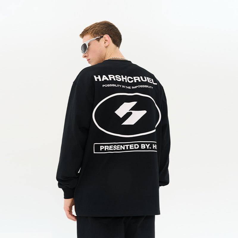 Harsh Logo Round Neck L/S Tee