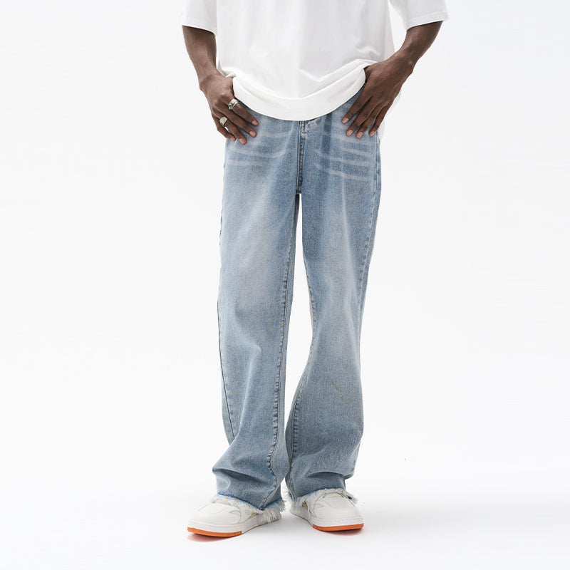 Distressed Loose Flared Denim