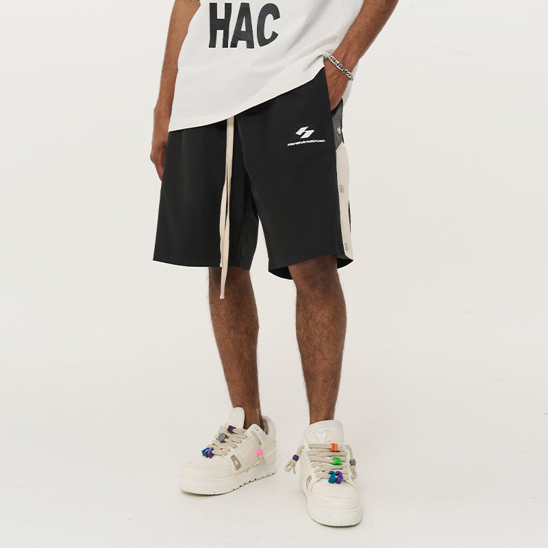 Adjustable Buttons Drwastrings Shorts