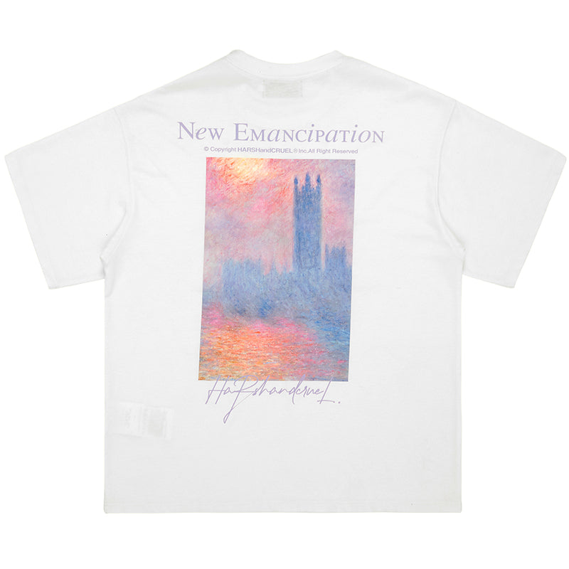 Monet Oil Painting Sunset Tee